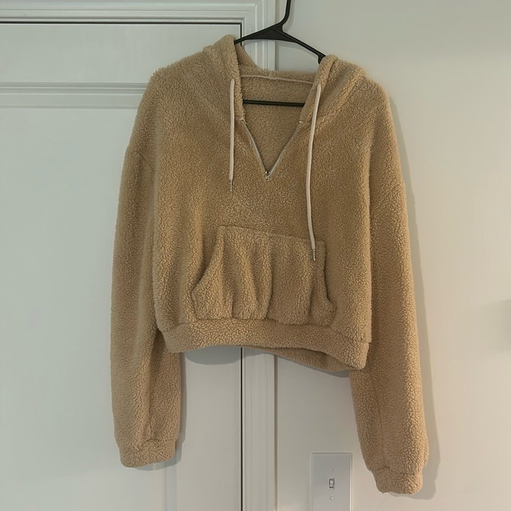 Crop hoodie - teddy bear